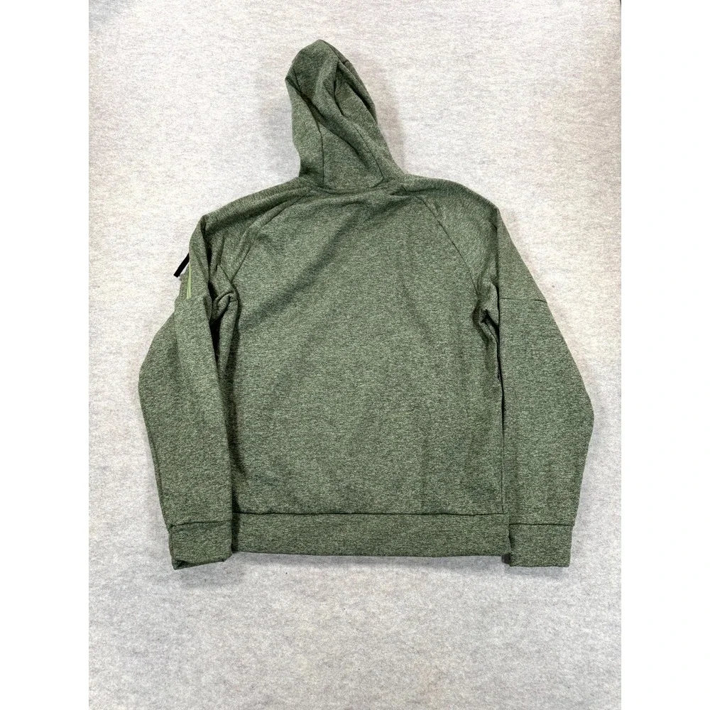 Nike Therma Fit Hoodie Men Large Heather Green Pullover Kangaroo Pockets Sports